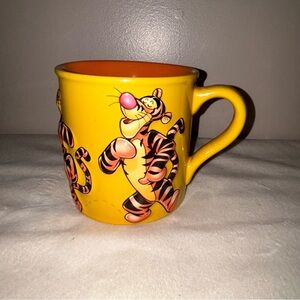 Disney Store Tigger 3D Yellow Mug with Orange Interior